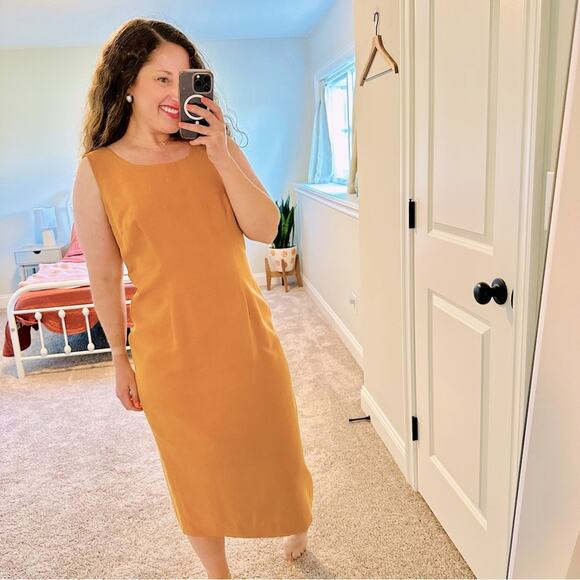Vintage Spenser Jeremy Yellow Pure Silk Maxi Dress Medium/Large - Picture 1 of 13
